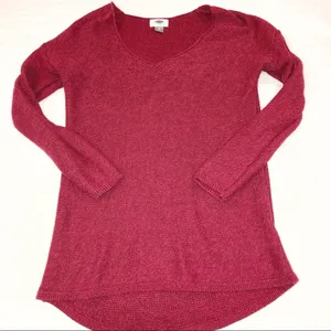Old Navy Extra Small cranberry color hi lo sweater thumbnail 2