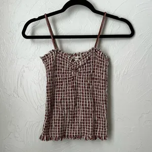 Madewell Jacquard smocked tank top in stripe▪️size XS thumbnail 2