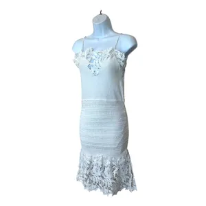 Thakoon White Lace Mini Slip Dress XS Knit Cocktail Coquette Party Designer $360 thumbnail 8