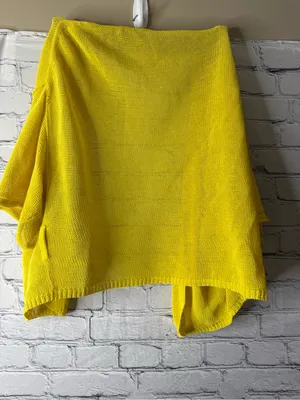 Free People Sunny Yellow Open-Front Knit Cardigan size small thumbnail 9