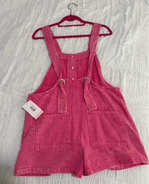 &merci Pink Denim Romper thumbnail 2