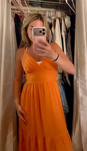 TJ Maxx Dress Midi Orange thumbnail 1