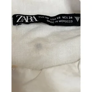 Zara Women's White Floral Embroidered Balloon Sleeves Crop Poplin Blouse Top XS thumbnail 3