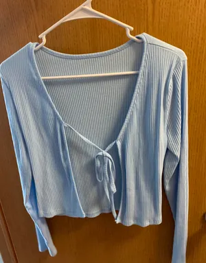 blue ribbed cardigan Size M thumbnail 2