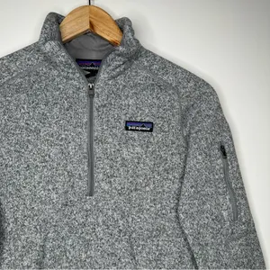 Patagonia Women's Better Sweater 1/4-Zip Fleece Pullover Light Gray Small thumbnail 4