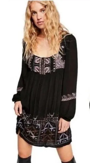 Free People Rhiannon Embroidered Mini Dress thumbnail 1