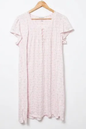 Miss Elaine Floral Nightgown Size XL White Pink Lace Vintage Y2K thumbnail 1