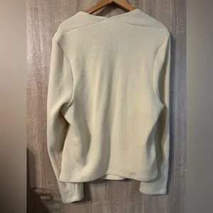 Anthropologie Cream Ribbed Square Neck Sweater Size 3X thumbnail 2