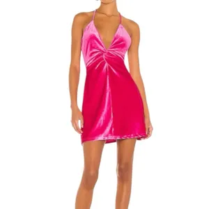 REVOLVE More To Come Kimmie Pink Velvet Mini Dress M Open Back Birthday Party thumbnail 3