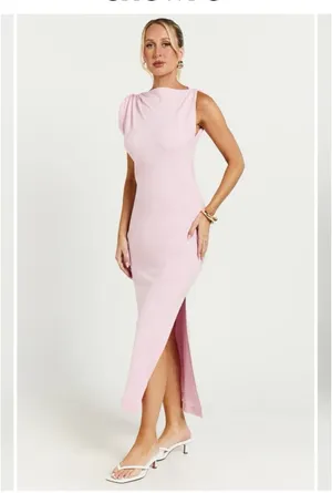 NWT SHOWPO linen blend dress size 4 thumbnail 2