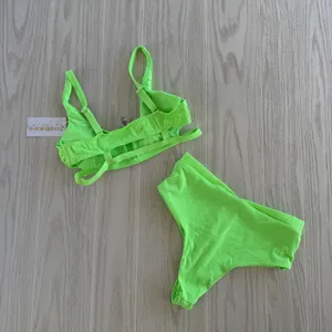 TiniBikini Swimwear 2-Piece Ribbed Set Size Medium - Citrus Green thumbnail 2