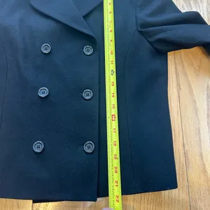 J. Crew Black Wool Double Breasted Peacoat‎ Jacket Lined Size 4 READ Office thumbnail 9