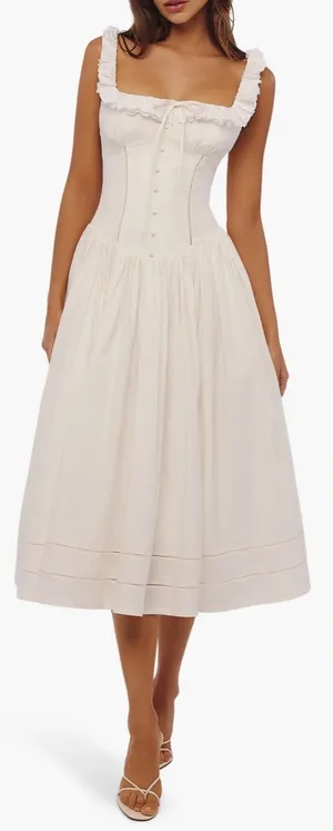 NEW HOUSE OF CB Phoebe Stretch Cotton Broderie Dress sz XL L+ thumbnail 1