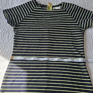 STS Sail To Sable Crew Neck‎ Mini Dress Short Sleeve Navy and Lime Stripped XS thumbnail 5