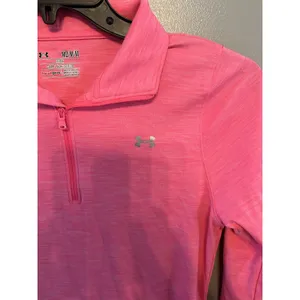 Under Armour Womens Heat Gear Loose 1/4‎ Zip Pullover Size Medium Pink thumbnail 2