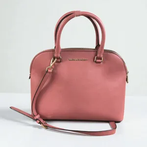 MICHAEL KORS Cindy Dome Satchel Saffiano Leather Bag Pink Classic Elegant Chic thumbnail 2