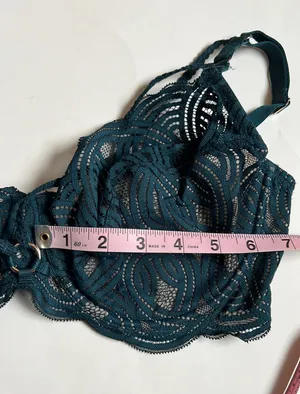 Rougegorge BlueGreen Sexy Lace Underwire Bra. Size FR 95E/ EUR 80E / US 36D thumbnail 8