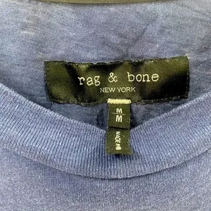 Rag & Bone Mens M Precision Block‎ Crewneck T-Shirt Blue thumbnail 3