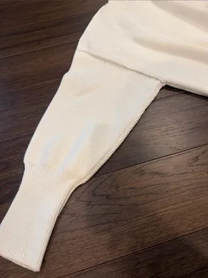 Vici Ivory Ribbed Cropped Crewneck Sweater Size Medium - C59-020 thumbnail 5