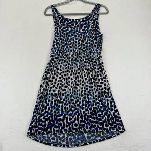 Susana Monaco Womens Dress, Sleeveless, Blue‎ Black Print, Size Large thumbnail 8