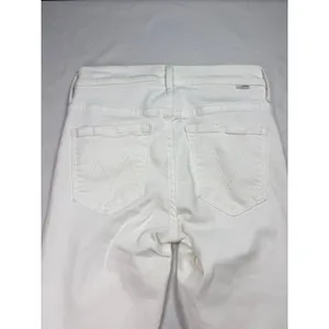 Mother The Insider white crop step fray jeans. Size 26. quiet luxury, coastal thumbnail 9