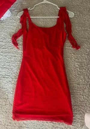 Amazon red mini dress thumbnail 1