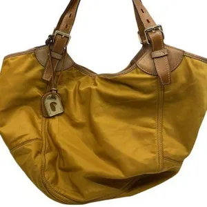 Dooney & Bourke XL Yellow Brown Nylon Shoulder Bag thumbnail 1
