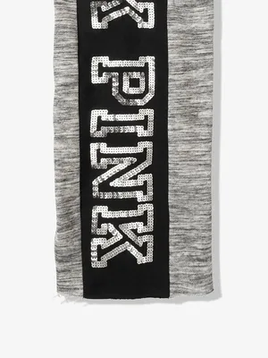 PINK Victoria's Secret Sequin Bling Logo Boyfriend Pant Sweatpants Gray Black La thumbnail 10