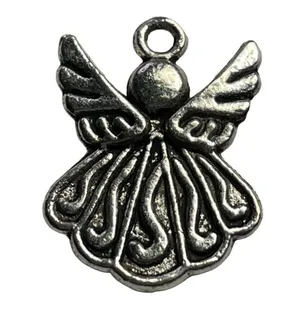 Angel Pendant Silver Tone Charm Bracelet Necklace Jewelry Craft Dangle Spiritual thumbnail 3