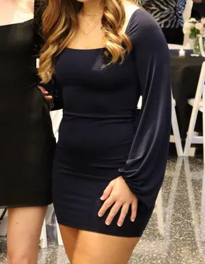 Lucy in the Sky Shantelle Dress in Navy Blue thumbnail 2