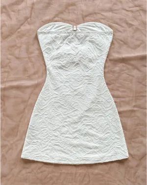 Beach Mini Dress White Size M thumbnail 2