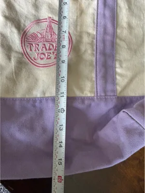 Trader Joe's Canvas Tote Bag with Purple Accents thumbnail 9