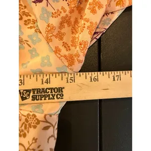 WAYF Small Maxi Dress Peach Floral Patchwork V Neck Bell Sleeve Tiered Boho Chic thumbnail 5