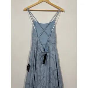 Lulus Let There Be Romance Maxi Dress Womens Medium Slate Blue Floral NWT FLAWED thumbnail 8