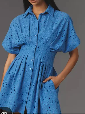 Exquise Tobie Eyelet Mini Shirtdress thumbnail 2