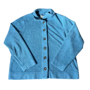 LL Bean Womens Granola Girl Sherpa Fleece Button‎ Front Cardigan Jacket L OFCL8 thumbnail 1