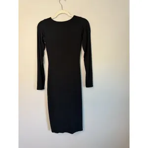 Skims Smooth Layers Square Neck Long Sleeve Midi Dress Obsidian S New $108 thumbnail 5