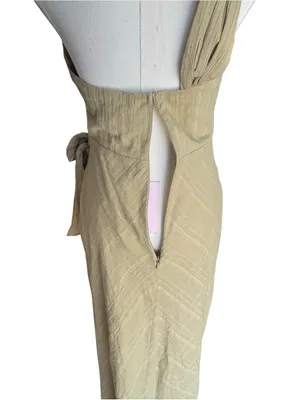 Hello Molly - NWT Golden Vibes Olive One Shoulder Midi Summer Dress SZ S thumbnail 8