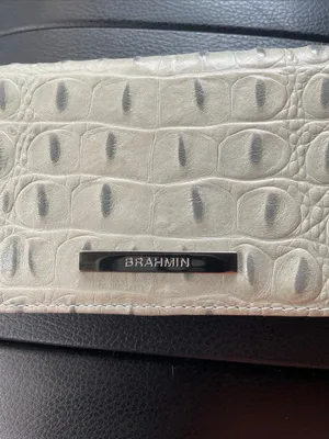 Brahmin Cream Croc-Embossed Wallet thumbnail 2