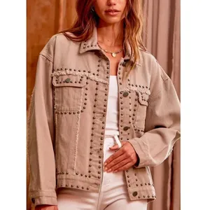 Savanna Jane New! Studded Fray Western Boho or Cowgirl Jean Jacket thumbnail 7