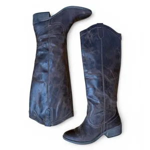 Steve Madden P-Manor Brown Leather Boots Tall Riding Western Women's Size 8 thumbnail 5