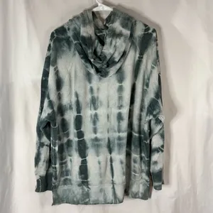 PINK - Victoria's Secret White And Green Tie-Dye Hoodie Sweater — Size Large thumbnail 2