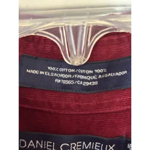Daniel Cremieux Classics Burgundy Corduroy Button Down Shirt L Classic Fit Red thumbnail 4