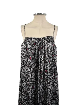 ZARA Satin Floral Sleeveless Midi Dress Size Medium thumbnail 7