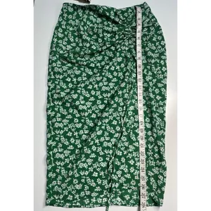 SHEIN Green Floral‎ Ruched Crop Top & High Slit Maxi Skirt Set Women's Size S thumbnail 8