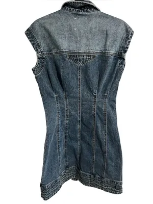 Habitual Dark Blue Denim Button-Front Dress thumbnail 2