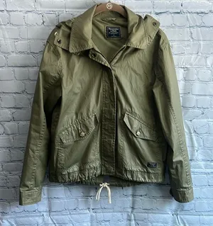 Abercrombie‎ & Fitch green utility zip up jacket women’s size small thumbnail 1