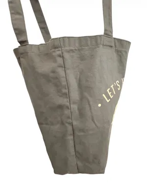 Grey Graphic Tote with Bear “LETS HIBERNATE” Gray thumbnail 8