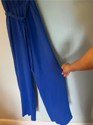 Monteau Cobalt Blue One-Shoulder Maxi Dress with Waist Tie thumbnail 4