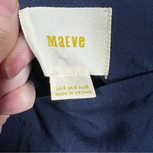 Anthropologie Maeve Dark Blue Rayon High Rise Wide‎ Leg Pants thumbnail 4